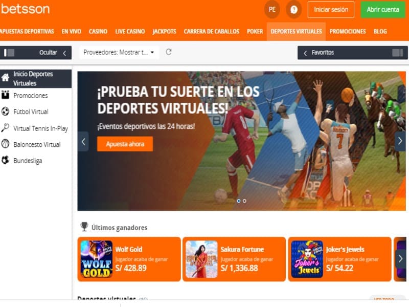 Una variedad de apuestas deportivas en el sitio oficial de Betsson 