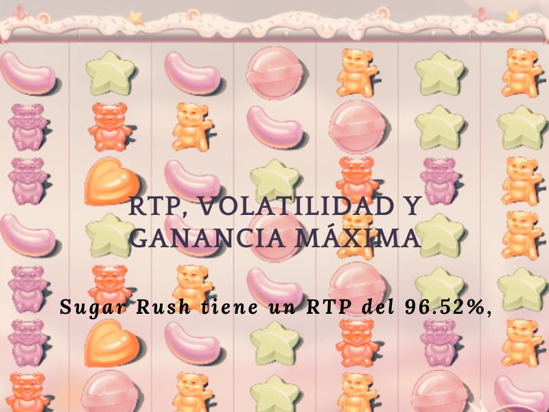 RTP, volatilidad y ganancia máxima en Sugar Rush